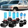 Галогенные фары подходят для Chevrolet Chevy Tahoe 2000-2006 Лампы фар, 9005/HB3/H10 Дальний свет + 9006/HB4 Ближний свет + 880/881/H27 Противотуманная фара