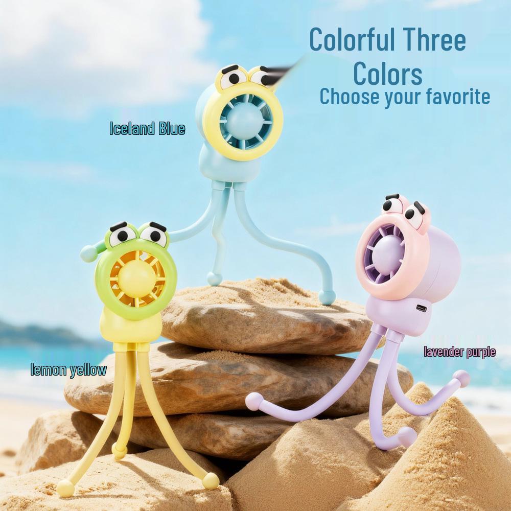 Summer Mini Octopus Cartoon Fan: Portable, Strong Wind Electric Fan for Outdoors