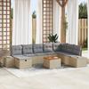 VidaXL 9-Piece Garden Sofa Set with Cushions Beige In Poly Rattan 3359609