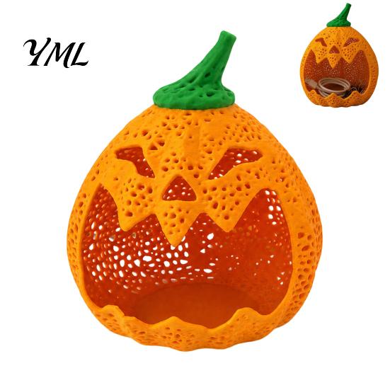 Cute Pumpkin Bins for Stationery Hollow Storage Ornament Halloween, Decorative Candy Holder, Creative Desktop Organizer Office Supplies with