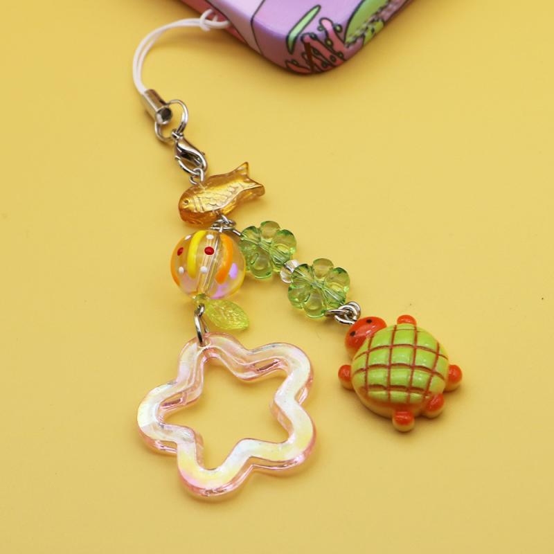 Cute Turtle Five-Pointed Star Mobile Phone Lanyard Y2K Sweet Phone Chain Keyring Camera Pendant For Girls Gift