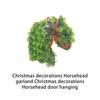 Рождественский венок, рождественские гирлянды, украшения, голова лошади, поздравительная подвеска, праздничные атрибуты, аксессуары на Новый год и Хэллоуин