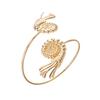 Vintage Conch Upper Arm Bracelet for Women Elegant Gold Plated Conch Charm Open Adjustable Bangle Vacation Jewelry Gift