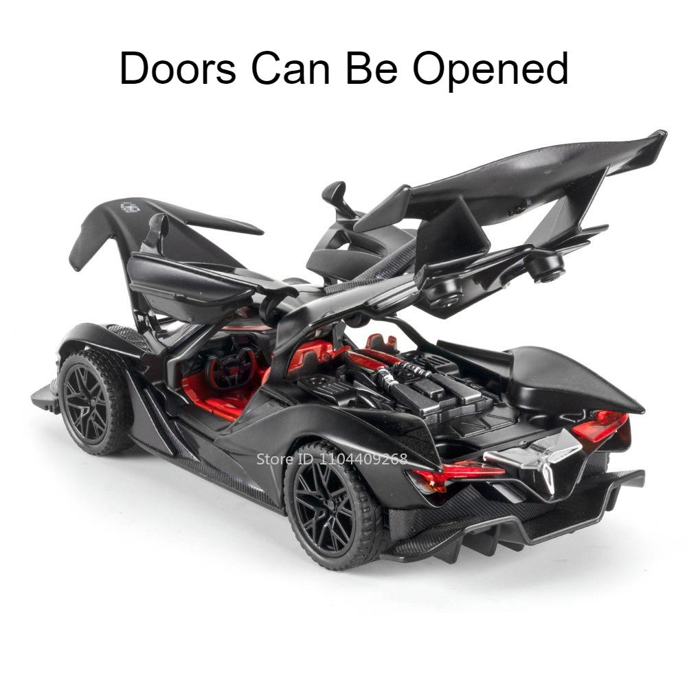 1:32 Scale Apollo IE EVO Toy Model Car Diecast Metal Doors Opened Supercar Sound Light Pull Back Vehicles Boys Collection Gift