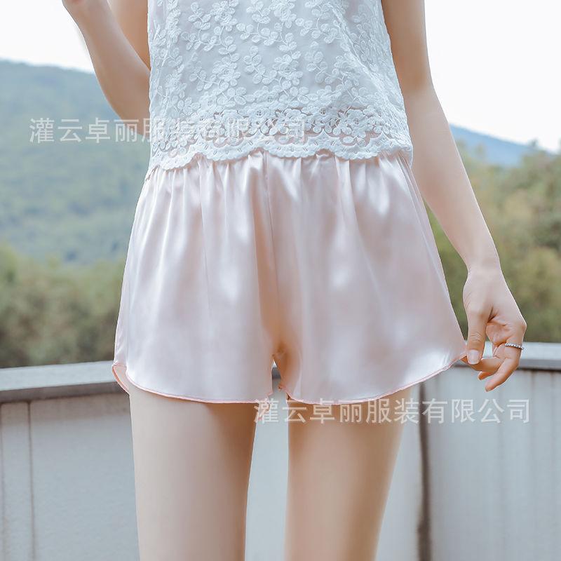 Имитация шелка изогнутые леггинсы шорты женская одежда тонкие свободные большие размеры защитные брюки противоослепляющие брюки