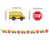 European And American School Season Party Decoration School Bus Apple Pencil Flag Welcome Back Glitter Latte Flower