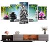5 Pieces Landscape Canvas Wall Art Painting For Bed Room Decor Modern Buddha Orchid Bamboo Water Zen Print Picture No Frame