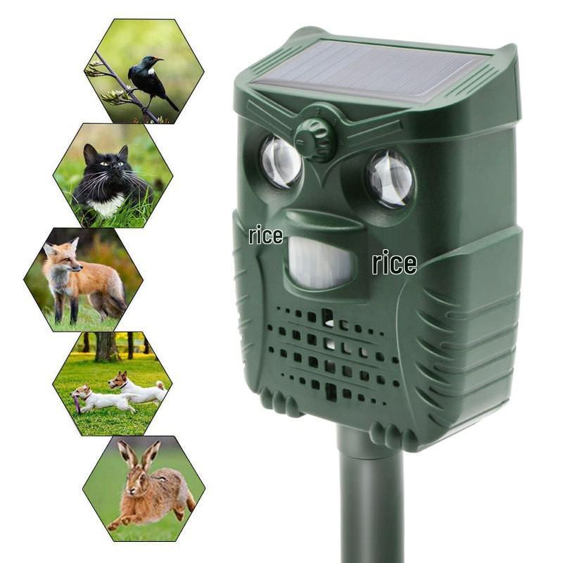 Solar-Powered Ultrasonic Pest & Bird Repeller with Infrared and Flashing Light