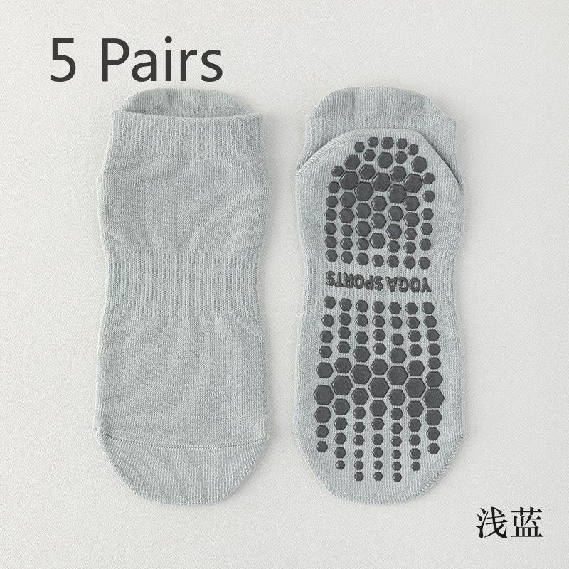 5 пар женских весенних и осенних хлопковых нескользящих носков для занятий фитнесом и йогой в помещении