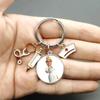 Paint Fashion Creative Nurse Medical Syringe Stethoscope Image Keychain Glass Suitable Nurses and Doctors Key Ring Pendant Gift