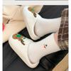 10-1 Pairs Autumn and Winter Socks, Children's White Mink Fur Christmas Socks, Snowman Santa Claus Christmas Tree Elements, Thickened Warm Socks