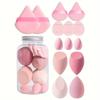 Beauty Egg Set Mini Треугольный пальчиковый пудреница Flocked Рассыпчатая пудра Воздушный кушон Макияж Яйцо Спонж Темпера Макияж Яйцо