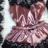 New Women's Sleepwear Sexy Lace Satin Pajama Sets Nightwear Sleeveless Tops+Shorts 2 Pcs Sets Pyjama Sets For Women Pijama