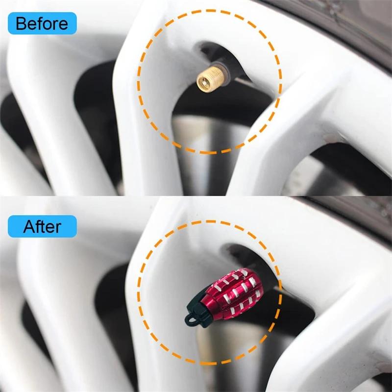 Car Tyre Valve Stem Cover Air Dust Cap Tire Valve Cap Aluminum Alloy For Bus Truck Motorcycle Bike Wheel Rim Valve Stem Cover