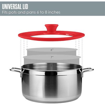 Многофункциональная крышка для кастрюли из закаленного стекла, силиконовый ободок, ненагревающаяся ручка, можно мыть в посудомоечной машине, чехол для сковороды, рождественский подарок