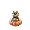 Buddha Style Lotus Pig Car Ornaments Resin Capybara Model Figure Good Luck Lotus Ornament  Table