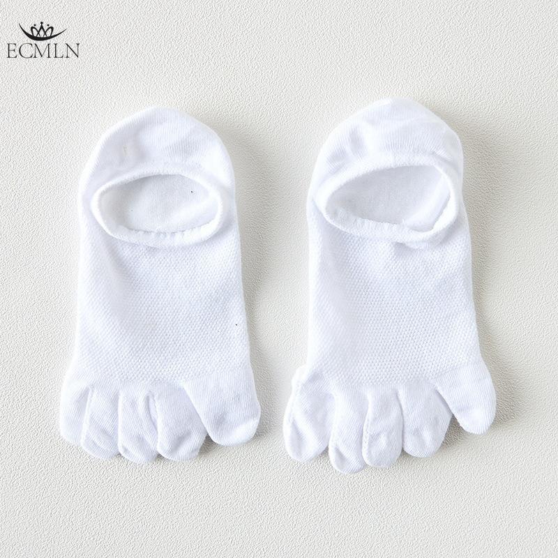 Мужские носки с пятью пальцами, летние, простые, однотонные, с неглубоким носком, короткие, дышащие, универсальные, повседневные, с разделенным носком