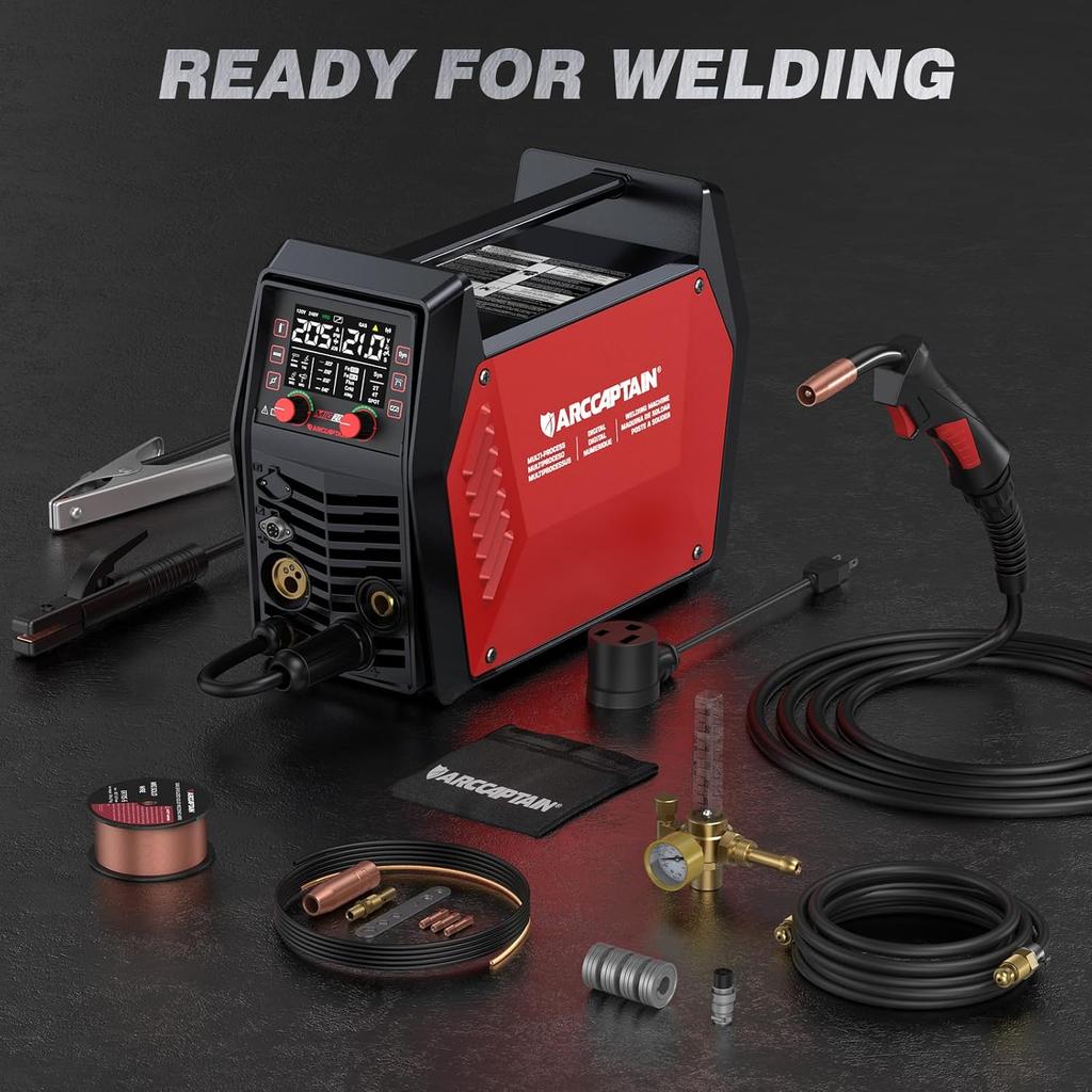 ARCCAPTAIN European Standard MIG205Pro MIG Welder 205A 230V Aluminum 6 in 1 Professional Welder MIG Welding Machine