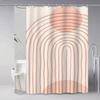 Contemporary Abstract Line Drawing Art Bathroom Curtain Classic Fabric Shower Curtain With 12 Hooks Waterproof Bathroom Decor