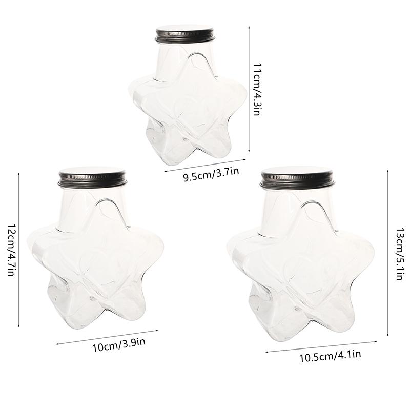 Звезда Форма Кукольный Орнамент Ящик Для Хранения Пластиковая Бутылка С Крышками Контейнер Для Хранения Пищи Банка С Широким Горлом Многоразовый Контейнер Для Печенья