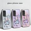Q-версия Синяя Бабочка Для Motorola Moto Edge 20 Lite 30 Pro 40 Neo 50 Ultra G45 G54 G55 G75 G84 G85 GPlay 23 Стеклянный Чехол Для Телефона