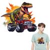 Heat Transfer Dinosaur Drive Car Fashion Diy Accessory Sticker Stripes Heat Press Appliqued Jeans Animal Patch Hot Decals