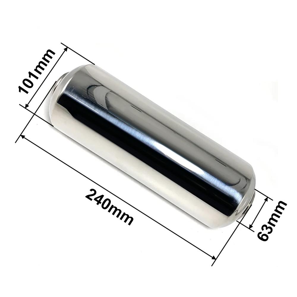 Performance Exhaust Resonator 63mm Inlet Outlet Muffler 304 Stainless Steel Spiral Surface Exhaust System DIY Car Accessories