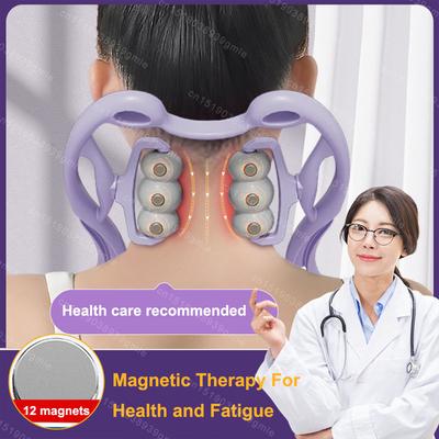12 Магнитный шейный массажер Усилитель шеи Ручной физиотерапевтический массажный ролик Расслабляет мышцы и сухожилия Удлиняет линии ног