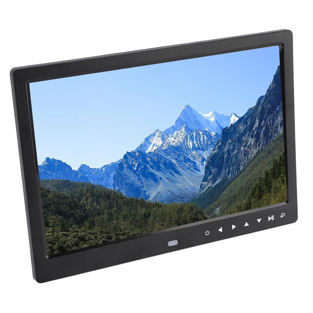 Цифровая фоторамка 12 дюймов USB HD Загрузка фото видео с телефона Многофункциональная рекламная машина с динамиком Черная EU