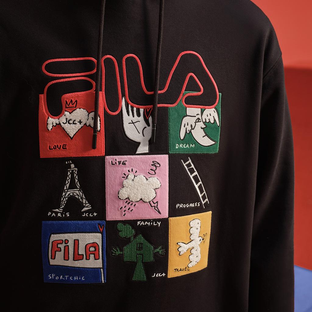 New FILA ORIGINALE Sweatshirt Unisex Jet Black F11U519204F-BK