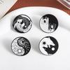 Yin-Yang Bagua Koi Enamel Pins Custom Sun and Moon Cat Brooches Lapel Badges Clothes Animal Jewelry Gift for Kids Friends