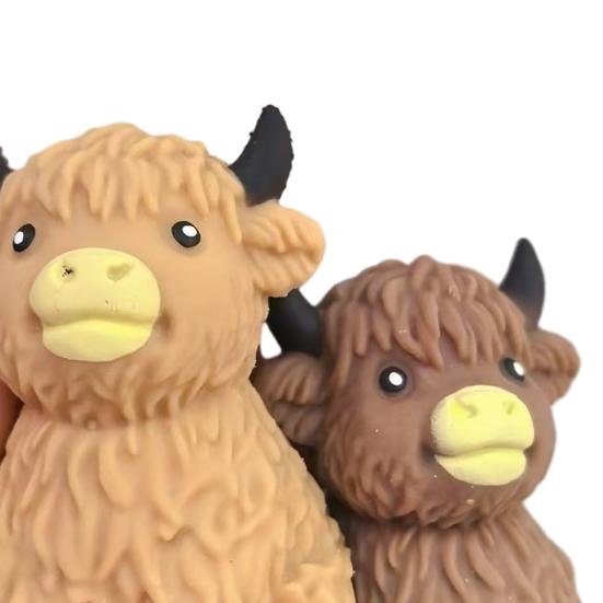 Игрушка для снятия стресса «Шотландская корова» Медленно поднимающаяся сжимаемая игрушка «Шотландский бык» Сжимаемый животный мячик-антистресс Подарок для любителей коров