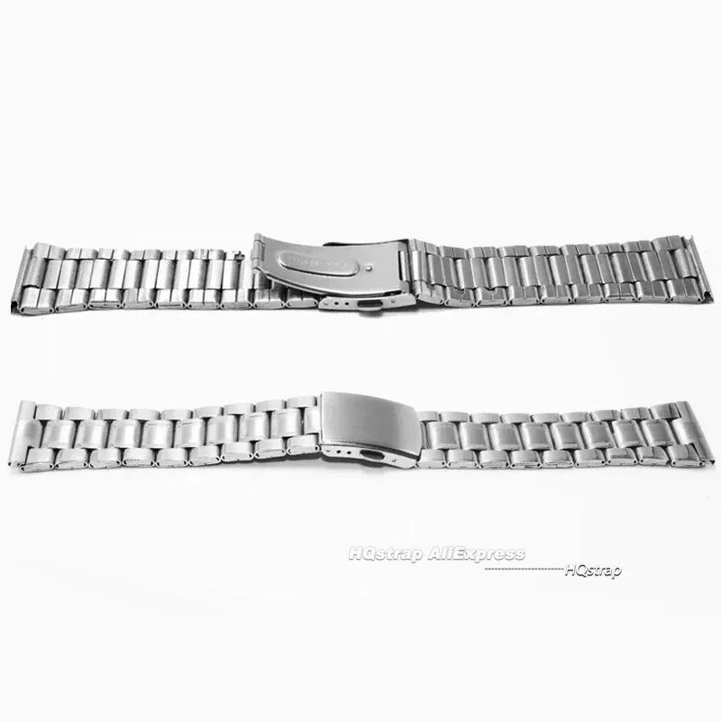 Универсальный стальной ремешок для часов с плоским концом для Seiko, браслет из нержавеющей стали для Rolex, высококачественные аксессуары-браслеты для мужчин и женщин