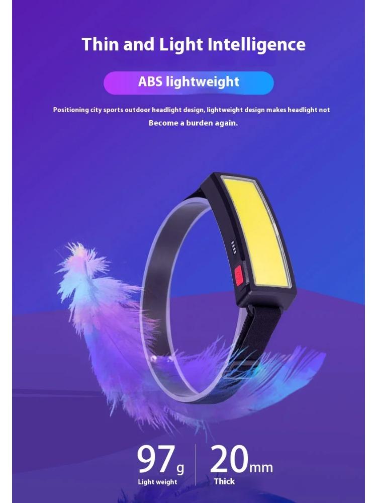 Перезаряжаемый 180° Налобный фонарь COB LED Супер яркий Налобный фонарь Для улицы Водонепроницаемый Для бега Рыбалки Кемпинга Туризма Налобный фонарь