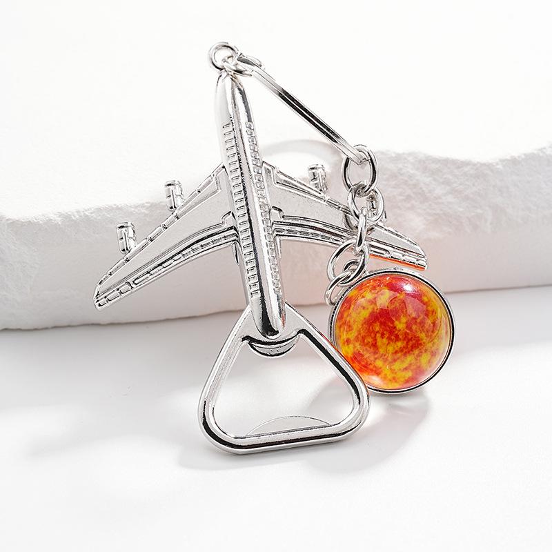 Креативный брелок-открывалка для бутылок в виде самолета – металлический брелок-аксессуар