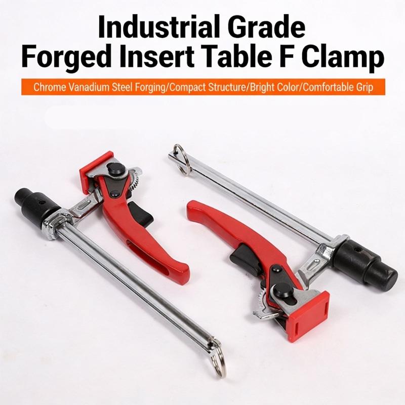 2Pcs Desktop Quick Acting Hold Down Clamp Universal Adjustable Fixed Clip Ratcheting Table Clamp Easy to Install