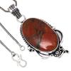 Pendant Bird Eye Jasper Gemstone Handicraft Valentine'Day Silver Jewelry 2"