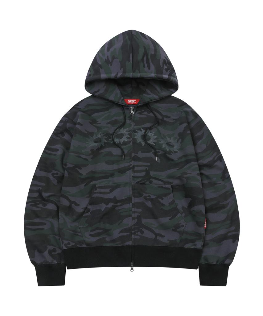Худи с капюшоном S'Est Solaris Camo на молнии Черное