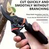 Heavy-Duty SK5 Steel Pruning Shears with Non-Slip Handles - Sharp Blades for Cutting Thick Branches, Fruit Trees & Gardens - Manual Garden Tool