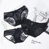 Consort Vine Black Series Сексуальные женские трусики из сетчатого кружева с прозрачной хлопковой ластовицей