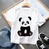Cute Panda Printed Dinosaur T-shirt For Boys Girsl Summer Outfit Tops Kids Casual T Shirt Kawaii Children Short Sleeve Clothes