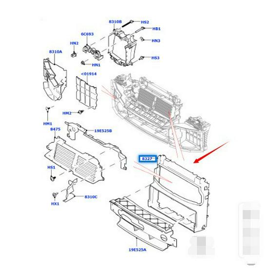 Radiator Shroud LR084885 for 2014 Range Rover Sport