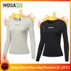 Wosawe Women Motorcycle Thermal Fleece Underwear Autumn Winter Sexy Ladies Intimates Compression Base Layers Shaping Tops Bottom