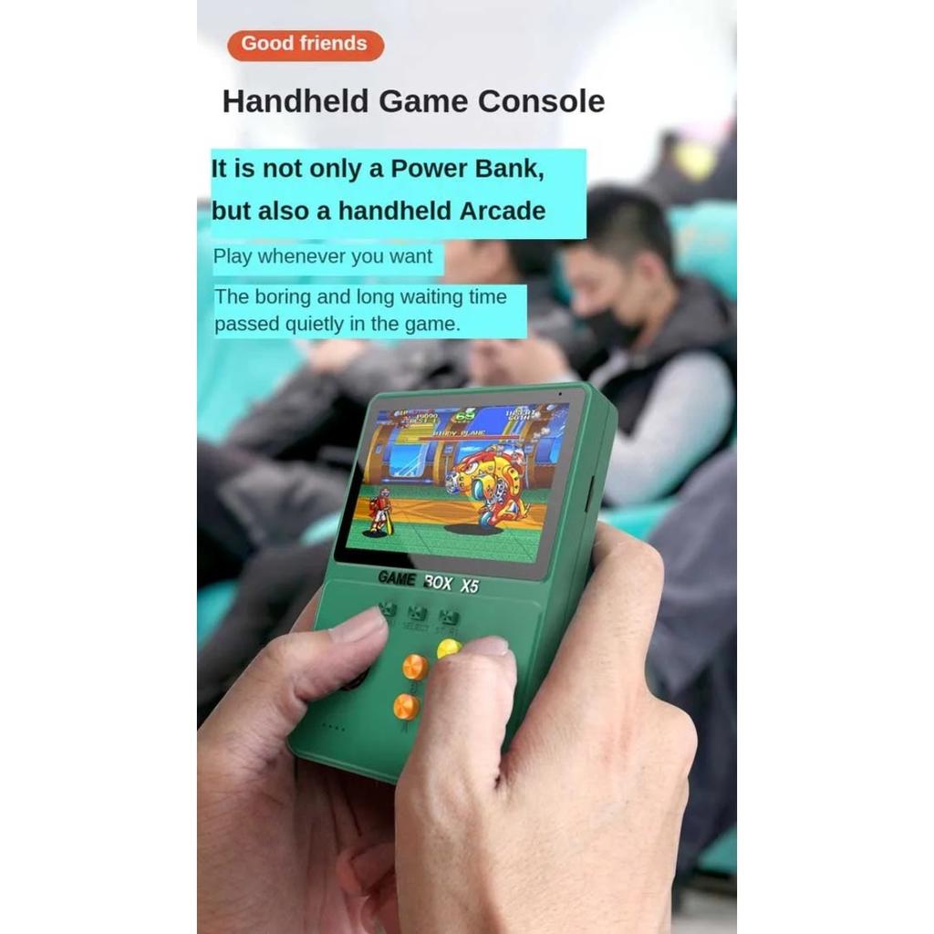 Портативная игровая консоль X5 Retro, внешний аккумулятор X5 Game, портативный внешний аккумулятор, емкость 8000 мАч, 4 дюйма, цветной экран с мягким светом, более 10000 игр