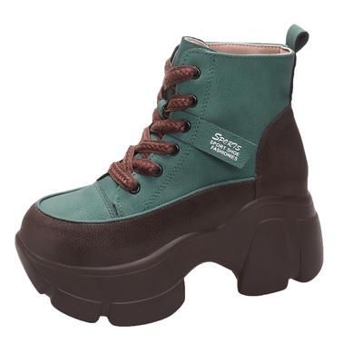 Модные высокие ботинки 2024 года, весна и осень, новые повседневные ботинки в стиле ретро, универсальные ботинки на платформе, короткие ботинки для женщин