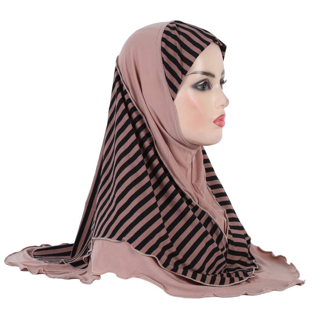 H323 Adults Medium Size 70*60cm Pray Hijab Muslim Hijabi Scarf Islamic Headscarf Hat Amira Pull On Headwrap