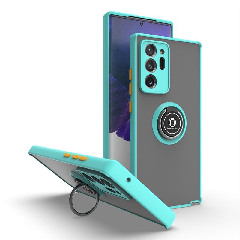 Ударопрочный чехол для телефона Samsung Galaxy S8 S9 S10 Note 8 9 10 23 PLUS LITE ULTRA S10E Модный матовый чехол-подставка с магнитным кольцом