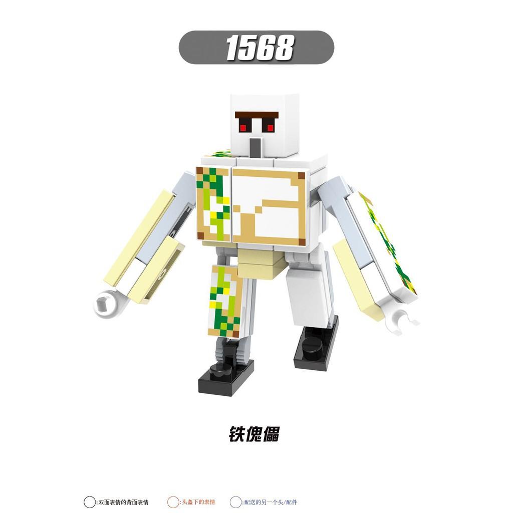 My World Minifigures Steve Alex Zombie Iron Golem Enderman Model Building Blocks Diy Toys Gifts