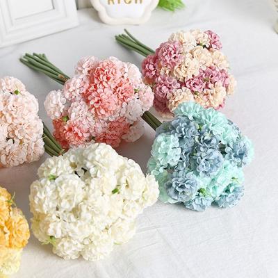 27 головок Гортензии Искусственные Цветы Разноцветные DIY Аксессуары Искусственный Цветок Шелковые Лепестки Фото Реквизит Свадебный Букет
