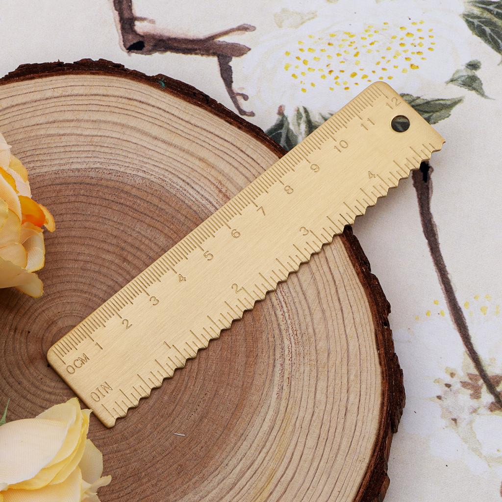 Мини 120 мм до 4 дюймов Латунная линейка с волнистым краем Сверхпрочная закладка Инструмент для рисования линий